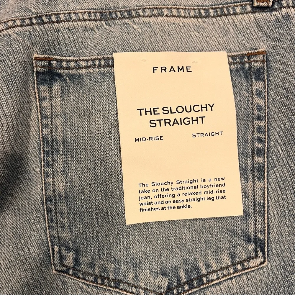 🌺NWT FRAME SLOUCHY STRAIGHT DENIM JEANS SIZE 34/18🌺 - Picture 7 of 8
